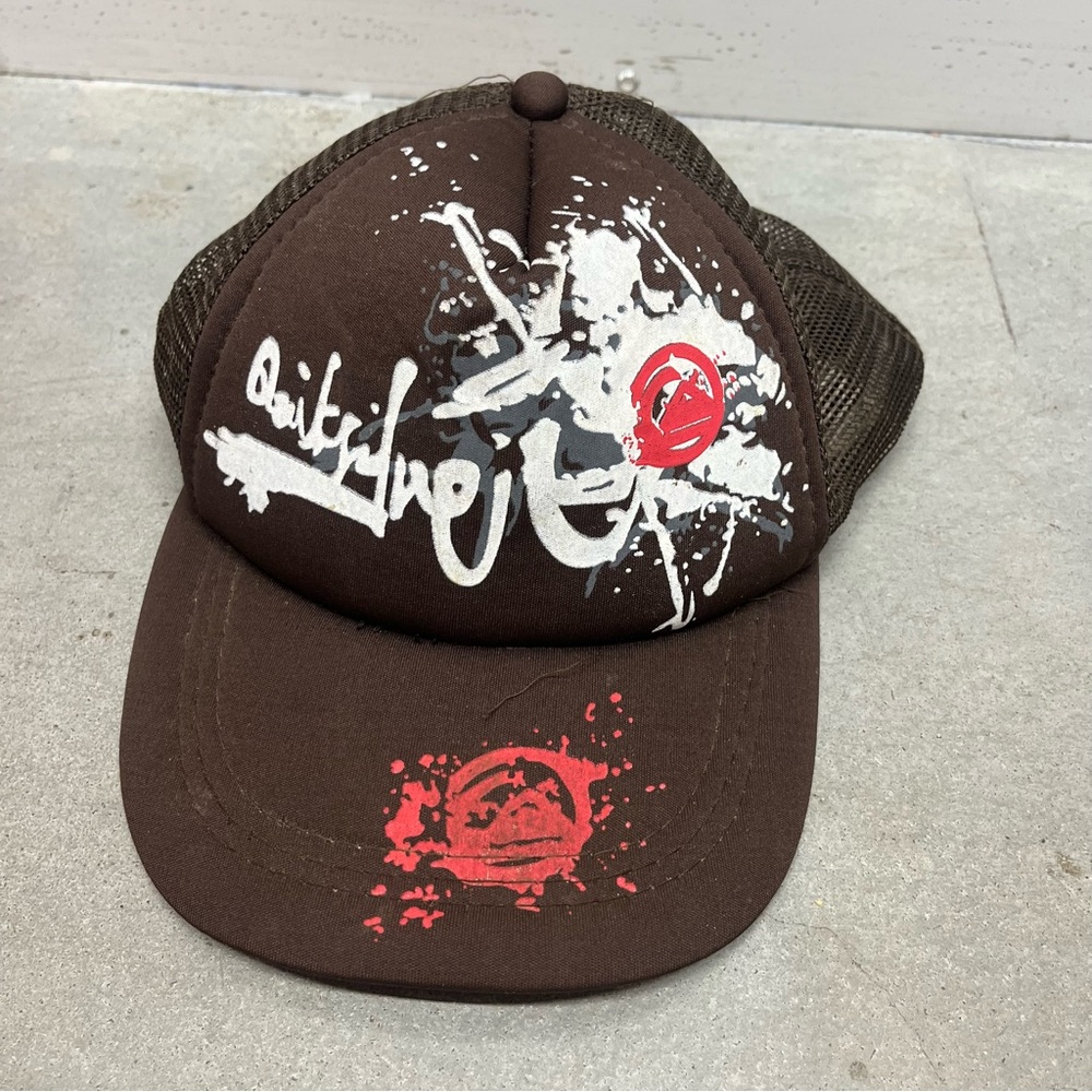Vintage Quiksilver Y2K brown trucker hat